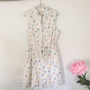 Compass Pattern Fit and Flare Dress
